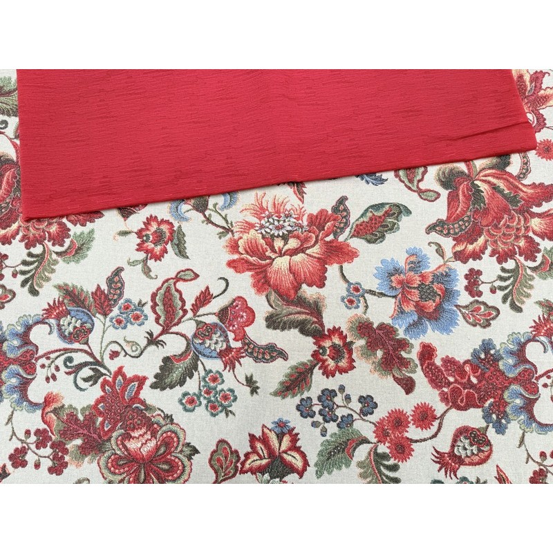 pack tela indiana flores rojas