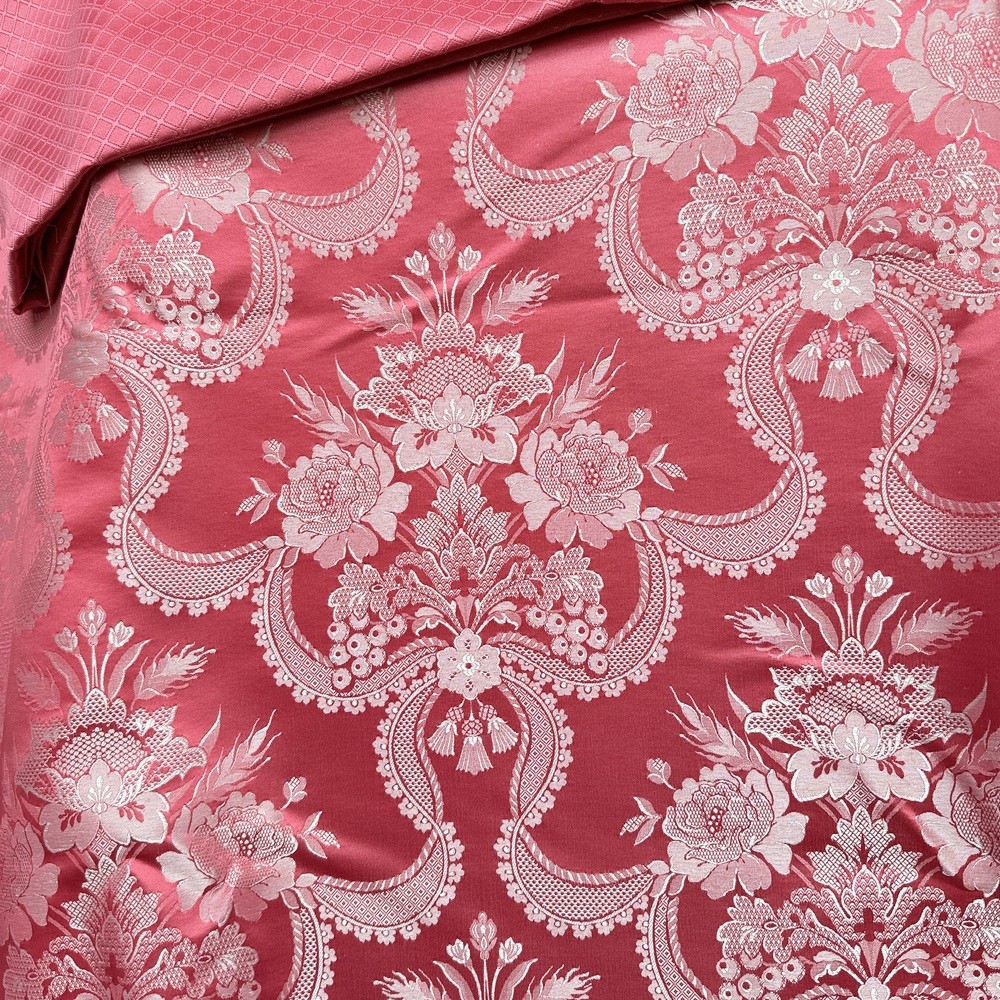tela de brocatel para fallera rosa fucsia pack fallero