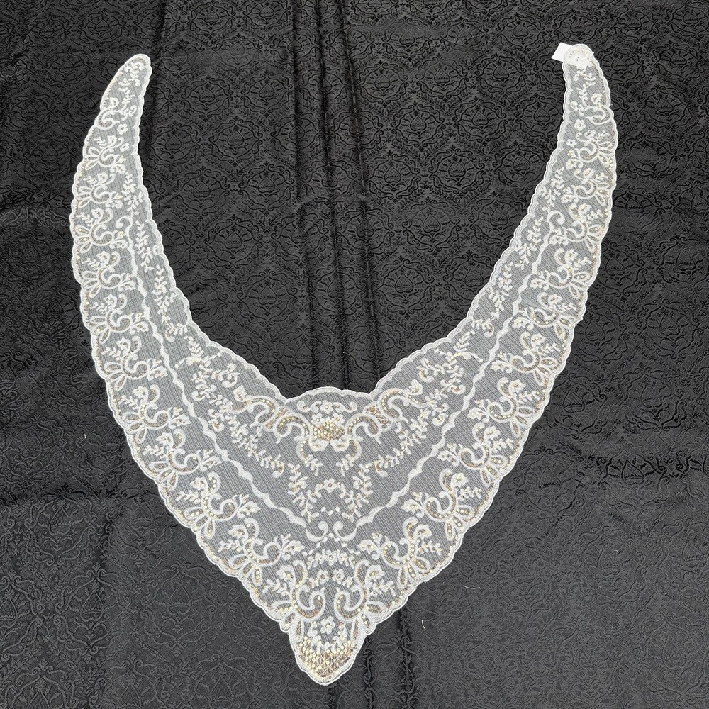 peinador fallera blanco con lentejuelas oro