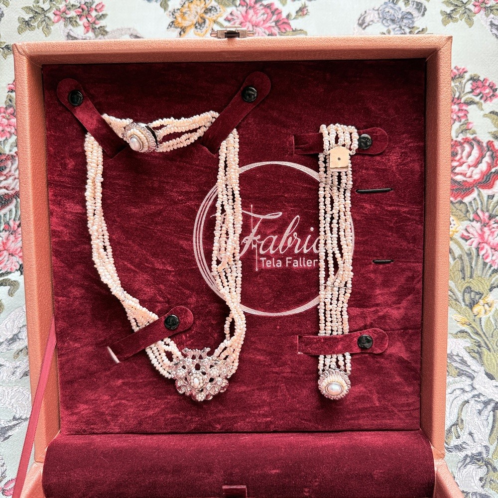 collar de perlas plata de fallera