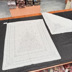Manteleta batista blanca plata vieja