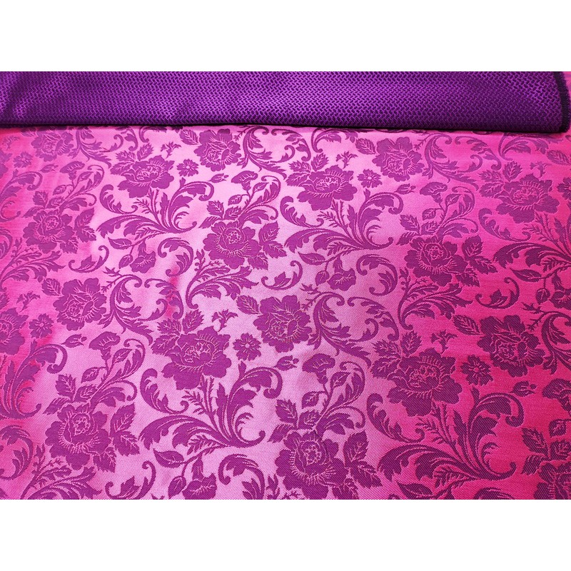 tela damasco rosa más morado